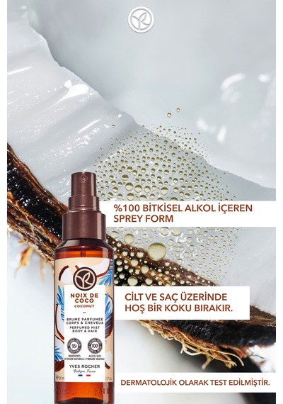 Yves Rocher Saç Ve Vücut Spreyi- Tropikal Hindistan Cevizi - Vegan-100ml