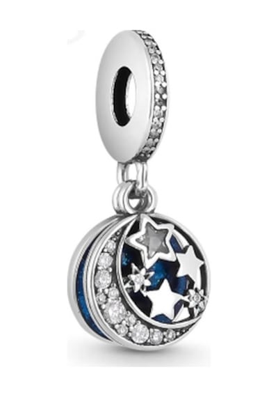 Fubena Gümüş Ay Ve Yıldızlar Disk Sallantılı Charm