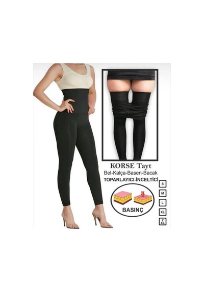 Fit Women 2 Beden Korse Tayt Seamless 2100 Siyah