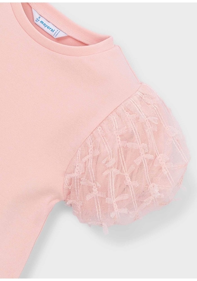 Mayoral Kız Çocuk Balon Kol Tshirt Pembe Pembe