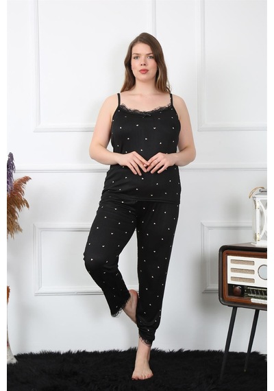 Akbeniz Kadın Büyük Beden Siyah İp Askılı Pijama Takım 202196 Çok Renkli Akbeniz Kadın Büyük Beden Siyah İp Askılı Pijama Takım 202196 Çok Renkli