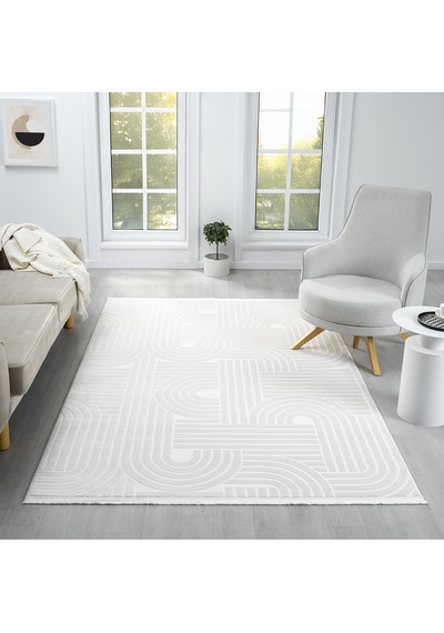 Mariesse Home Aspendos Akrilik Dokuma Salon Mutfak Koridor Kesme Yolluk Dokuma Makine Halısı Aspendos01 5110-krem