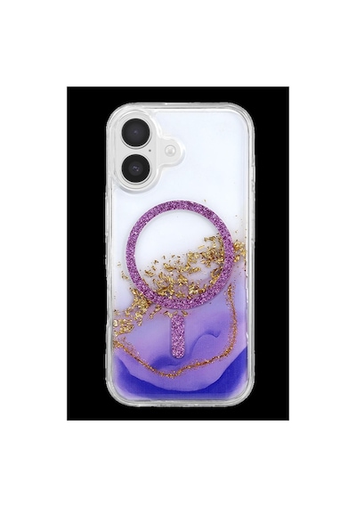 Onegif Apple İphone 17 Lotus Simli Magsafe Kapak - Mor