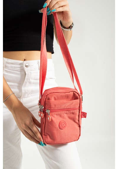 Nemo Bags Yavruağzı Unisex Telefonluk, Cüzdan, Kartlık, Çapraz Askılı Omuz Çantası, 18x13cm Yavruağzı