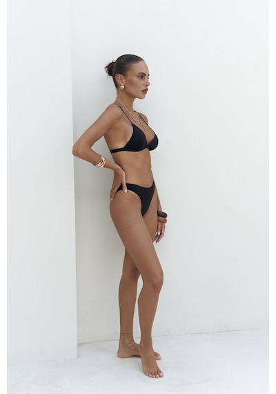 Mai Collection Mai Studios Co. Bintang Düz Kesim Siyah Bikini Altı Siyah