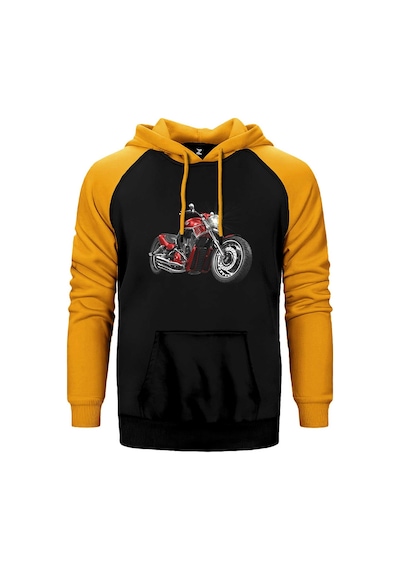 Chopper Cruiser Sarı Renk Reglan Kol Kapşonlu Sweatshirt Sarı