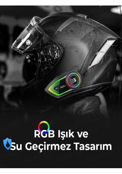 Deanb A602X IP67 Su Geçirmez Rgb Işıklı Wireless Motor Motosiklet İnterkom