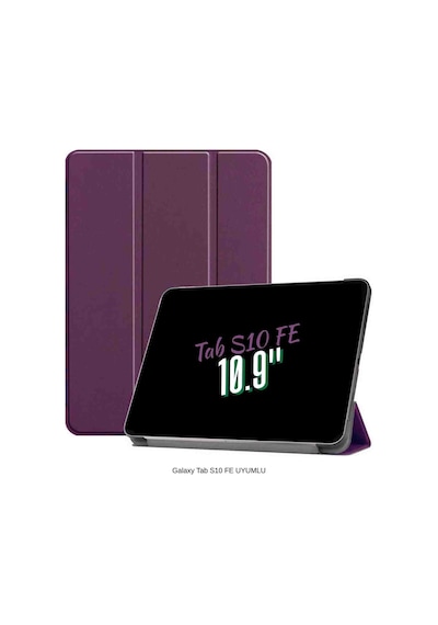 Galaxy Tab S10 Fe Uyumlu 10.9" Katlanabilen Standlı Smart Cover Akıllı Tablet Kılıfı Kapaklı Kılıf ROSE GOLD