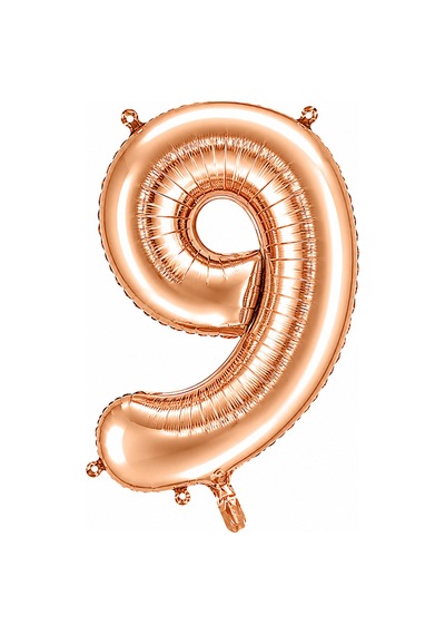 9 Rakam Folyo Balon Rose Gold Rengi 76 Cm Pembe