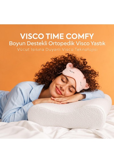 Homedius Visco Time Comfy Boyun Destekli Ortopedik Visco Yastık 50x32x11 Cm Beyaz