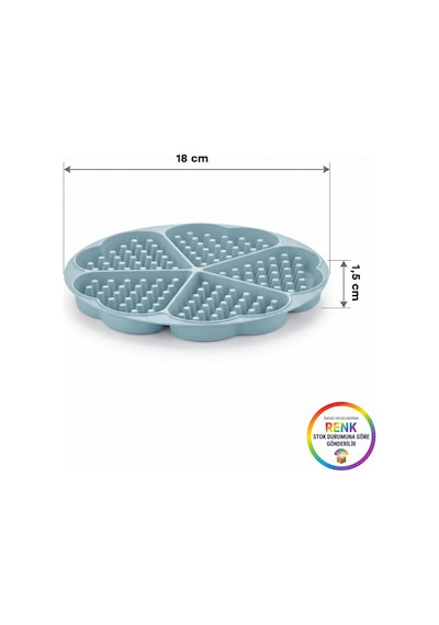 Kalp Desenli Silikon Waffle Kalıbı 5 Bölmeli Yapışmaz Kolay Çıkan Esnek Fırına Uygun 18 Cm Çok  Renkli