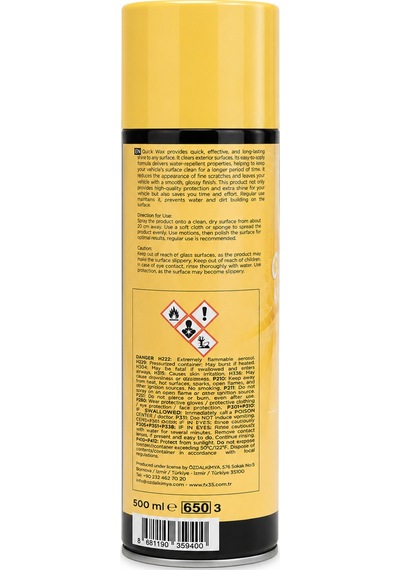 Fx35 Hızlı Cila Gloss Wax Spray 500 Ml