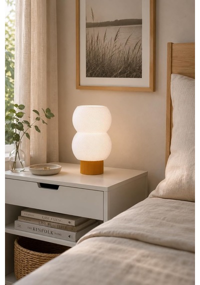 Nido Dekoratif Masa Lambası, E14 Led Uyumlu Modern Abajur Altın Sarı Diğer