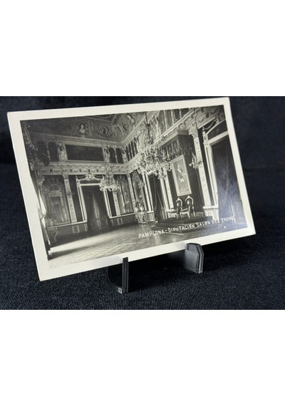 İspanya Vintage Kartpostal Pamplona Diputación Salon Del Trono / Taht Salonu