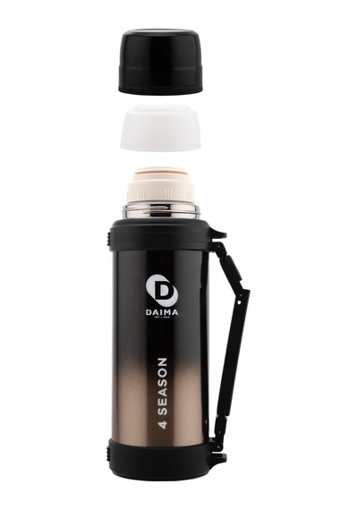 Daima 4 Season 1800 Ml 12 Saat Sıcak 24 Saat Soğuk Siyah Termos Siyah