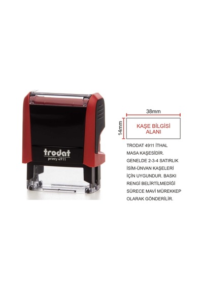 Trodat 4911 - İsim-ünvan Kaşesi Siyah N11.11322