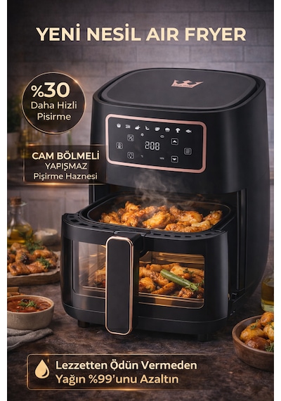 Hiking HAF-508 Airfryer 6 LT Yağsız Fritöz