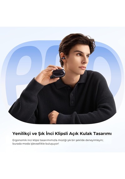 Pearlclip Pro Hi-res Ldac Enc Ows Kablosuz Bluetooth 6.0 Kulaklık Siyah
