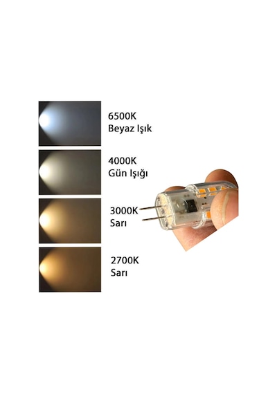 2 Adet Osaka 3w Sarı Işık 3000k G4 Duylu Led Kapsül Ampul