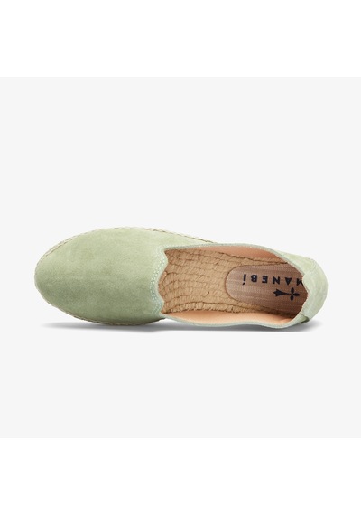 Manebi Hamptons Double Sole Kadın Yeşil Deri Espadril