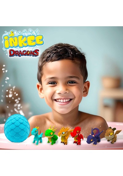 Ejderha Temalı Inkee Sürpriz Banyo Bombası Figürlü Dragons Oyuncağı 100 G 13x7,5x6 Cm
