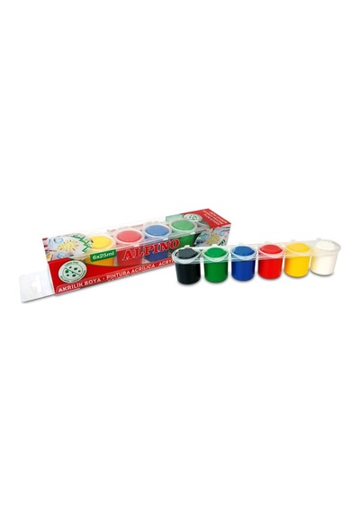 Alpino Akrilik Boya 6 Renk X 25 Ml Şeffaf Kutu Dv-203 Çok Renkli