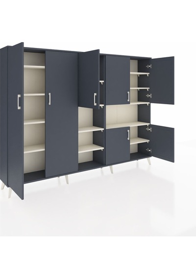Arges Dolap 13 Raflı 7 Kapaklı 220x30x163 Antrasit-antrasit/aytaşı Antrasıt/aytası - Antrasıt Arges Dolap 13 Raflı 7 Kapaklı 220x30x163 Antrasit-antrasit/aytaşı Antrasıt/aytası - Antrasıt
