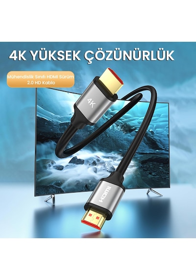 4k 60hz 18gbps Hdr Arc Hdcp Hdmı 2.0 Kablo 2 Metre