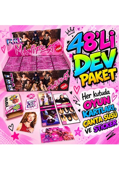 Manifest Full Süper Seri Kutulu Oyun Kartı Sticker Çanta Süsü 48 Li Tam Kutu