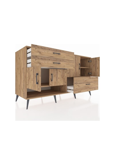 Kronos Konsol 3 Raflı 3 Çekmeceli 4 Kapaklı 176x59x99 Çam-çam Çam-çam