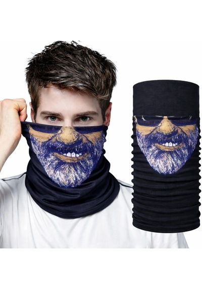 Sakallı Yüz Desenli Baf Buff - Çok Amaçlı Boyunluk Maske 1 No