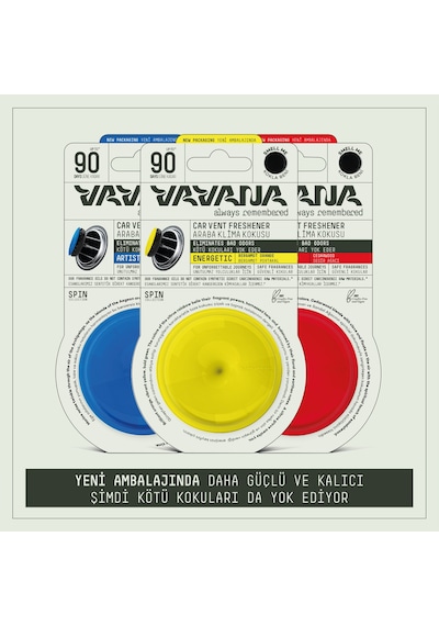 Vavana Araba Klima Kokusu 3'lü Set - ARTISTIC & ENERGETIC & RELAXED