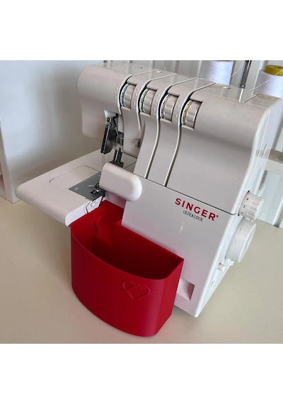 Singer Overlok Makinası Çöp Kutusu Xl Kırmızı