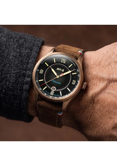 Avı-8 Flyboy Av-4153-04 Lafayette 110th Anniversary Limited Edition Otomatik Erkek Kol Saati Bronz