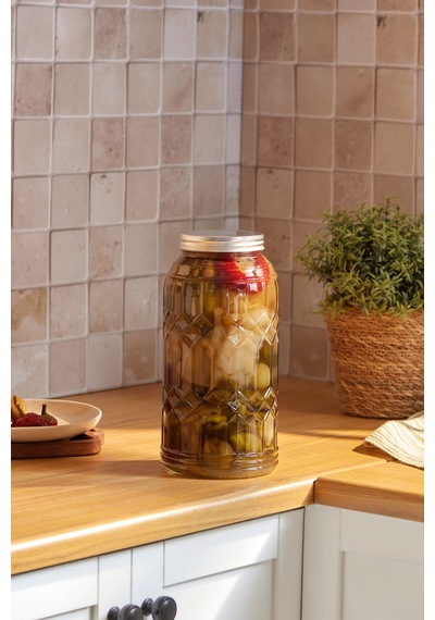 Karaca Storica Cam Kavanoz 2700 Ml Beyaz