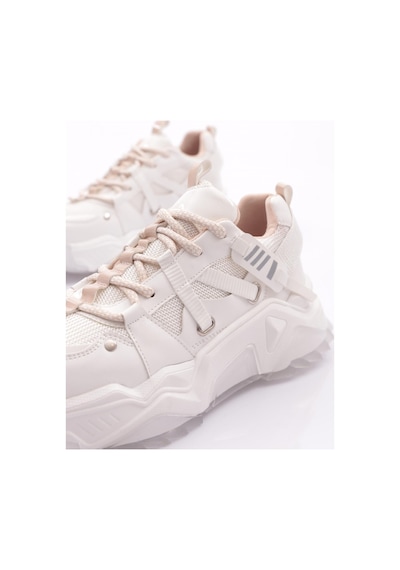 Dgn 65160 Kadin Bağcikli Sneaker Ayakkabi 65160-2027-R10780 Beyaz - Ten