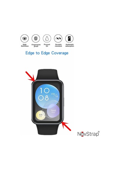 Huawei Watch Fit 2 Uyumlu Ekran Koruyucu Nano Esnek Cam Tam Kaplayan Ppm