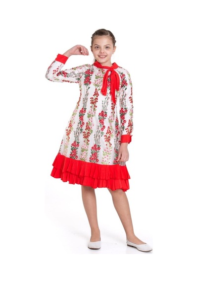Xo Kids Kız Çocuk Elbise 6-14 Yaş 3179 Kırmızı