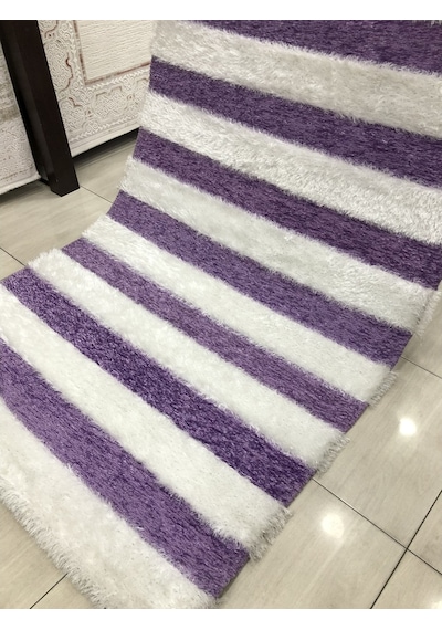 Saray Halı Otantik 150X230 Beyaz Lila El Örgüsü 4 M2 Tüylü Halı !