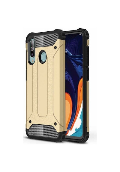 Ekılıf - Samsung Galaxy A20s Uyumlu Kılıf Çift Katman Zırh Tank Crash Military Kapak - Siyah