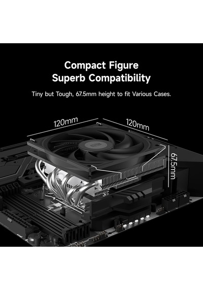 Lexroo Rc600-67 Cpu Hava Soğutucu, 6 Isı Borusu, Çift 120mm Pwm Fan, 1550 Rpm Standart