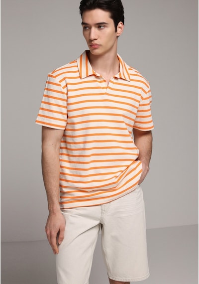 Colin's Colins Regular Fit Polo Yaka Çizgili Erkek Turuncu Kısa Kol Tişört Cl1080251 Q1.v2 Ora