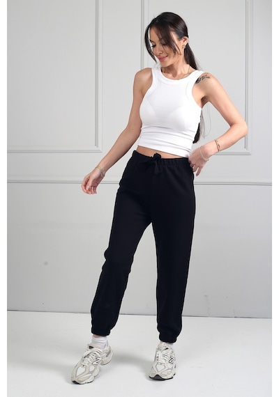 By Saygı Kadın Jogger Beli Lastikli Pantolon Siyah