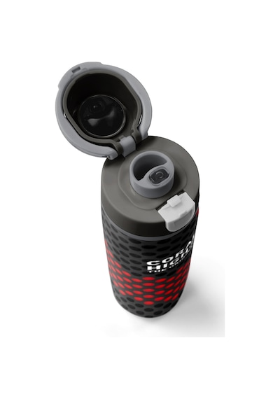 Coral High Siyah Kırmızı Desenli Pipetli Ve Direkt İçim Çelik Termos 800 Ml 38511 Siyah - Kırmızı