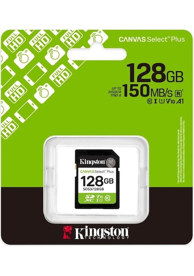 Kingston Sds3-128gb 128gb Sdxc Canvas Select Plus Gen3 150mb-s C10 Uhs-ı U1 V10 Hafıza Kartı