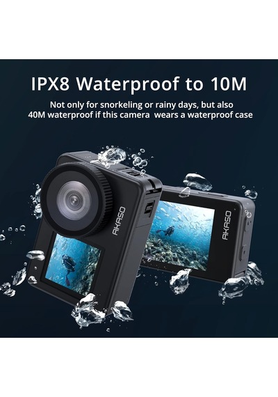 Brave 7 Aksiyon Kamerası, Ipx8 Su Geçirmez Yerel 4k 20mp Wifi Cam Dokunmatik Ekranlı Eıs 2.0 Yakınlaştırma Desteği Harici Mikrofon Ses Kontrolü Vlog Kamerası - Gri Diğer