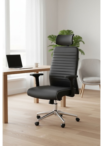 Upstyle Zirve Deri Ergonomik Çalışma Ve Yönetici Koltuğu Siyah/gri
