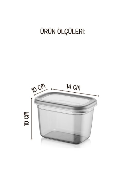 Vienev Beyaz Serigrafi Etiketli 6lı Peggy Dikdörtgen Baharatlık Seti 800 Ml Antrasit Beyaz