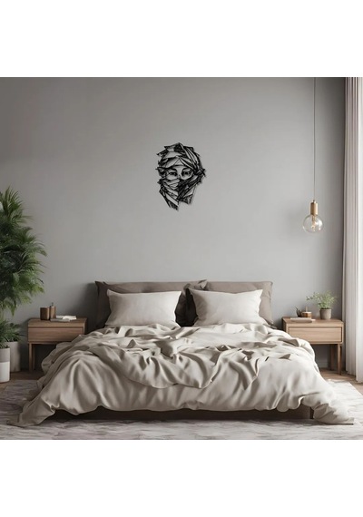 Dekoratif Metal Sanatı Kadın Yüzü Woman Face 7 Metal Duvar Tablosu Portre