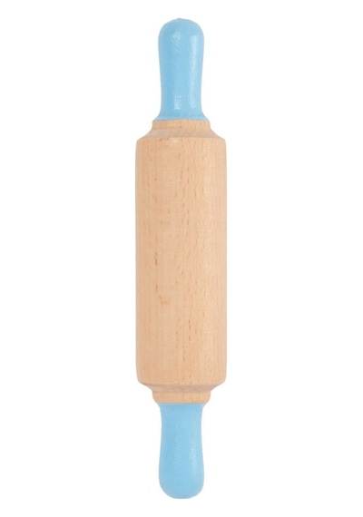 Childgen Doğal Ahşap Merdane Pastel Mavi